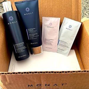 Monat Smoothing Shampoo & Conditioner w/ free samples! Sealed and never used